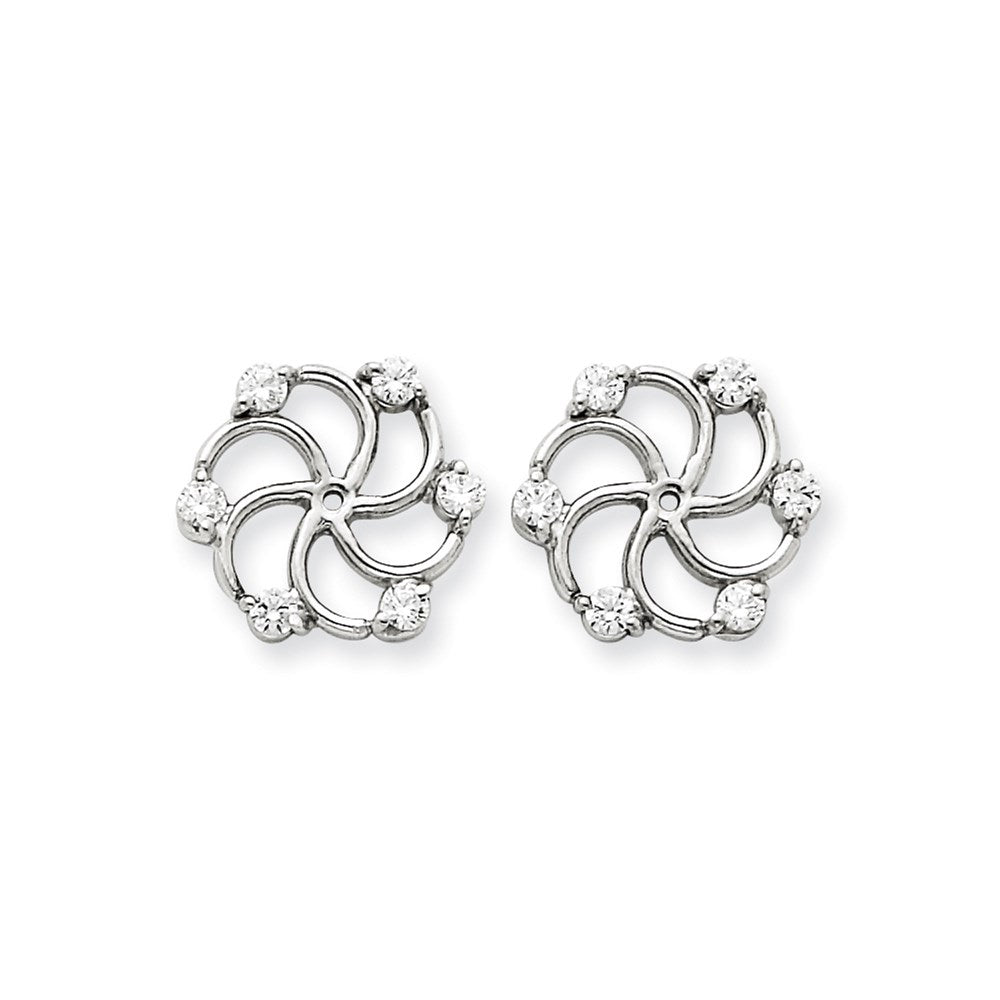 14k White Gold AAA Diamond Earring Jacket