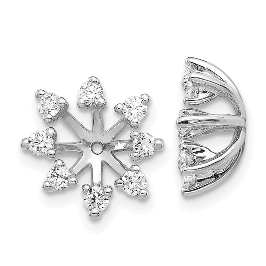 14k White Gold A Diamond earring jacket