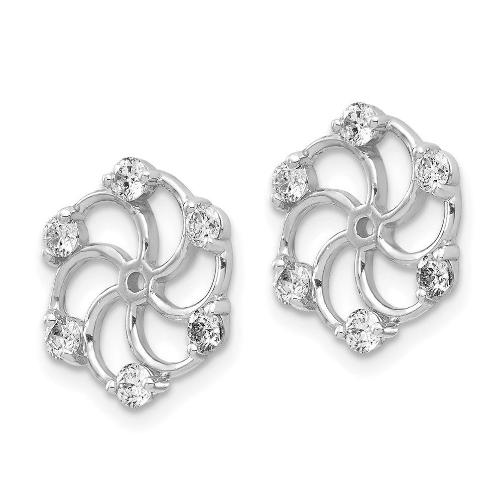 14k White Gold A Diamond Earring Jacket