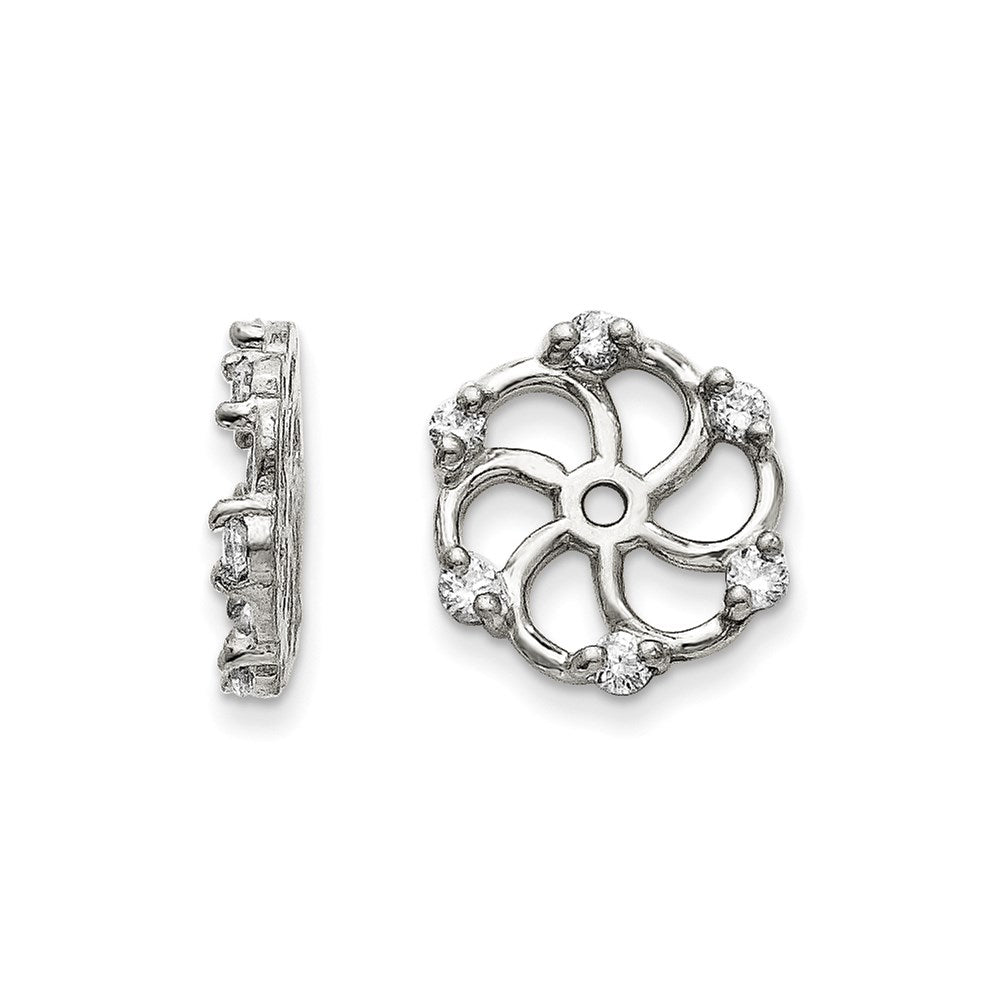 14k White Gold A Diamond Earring Jacket