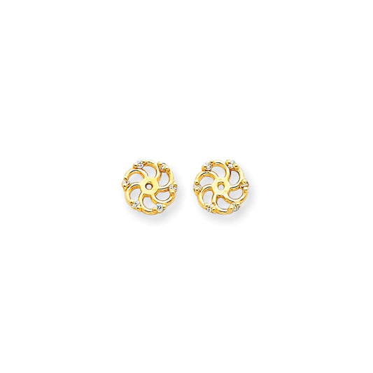 14k A Diamond Earring Jacket