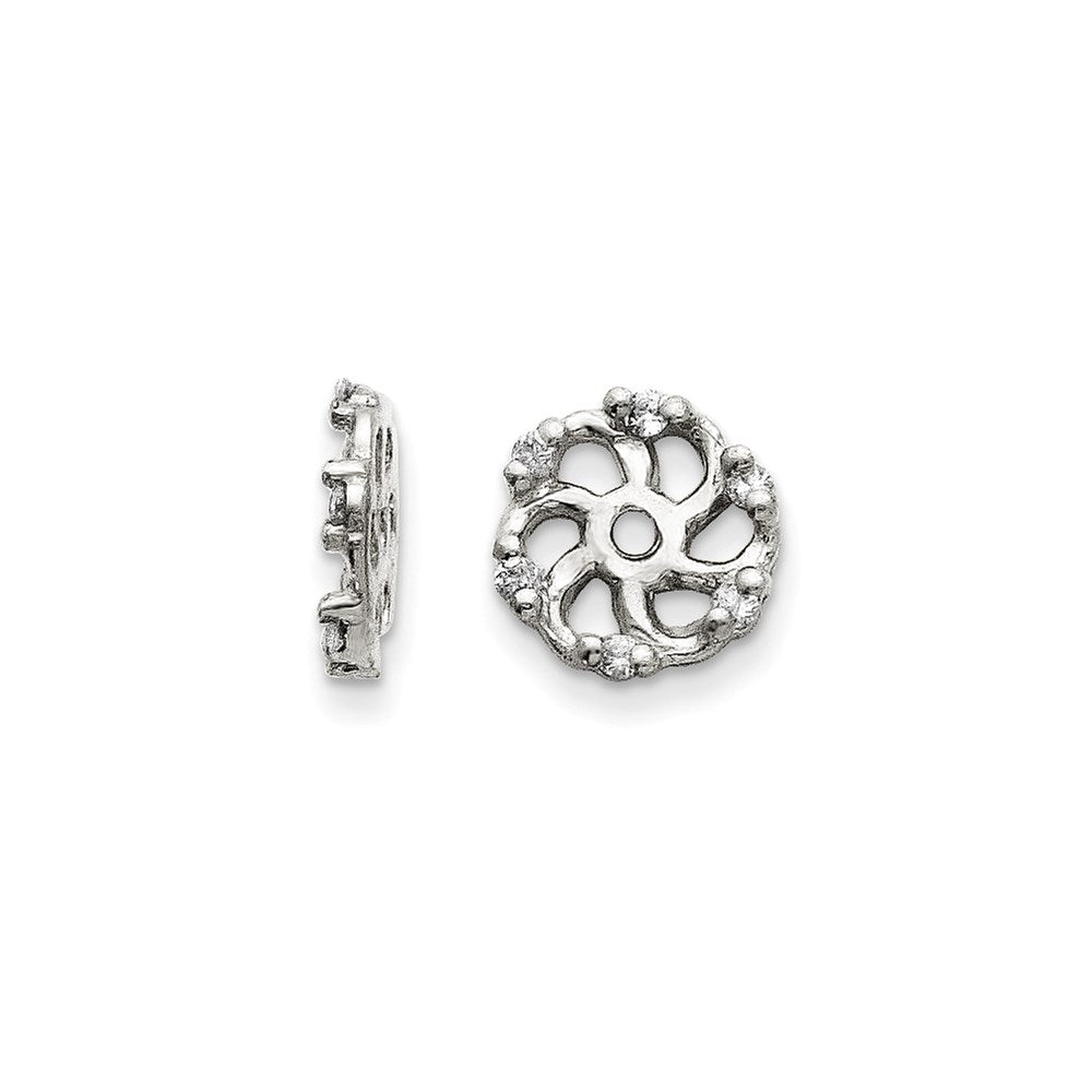 14k White Gold AAA Diamond Earring Jacket