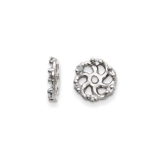 14k White Gold VS Diamond Earring Jacket