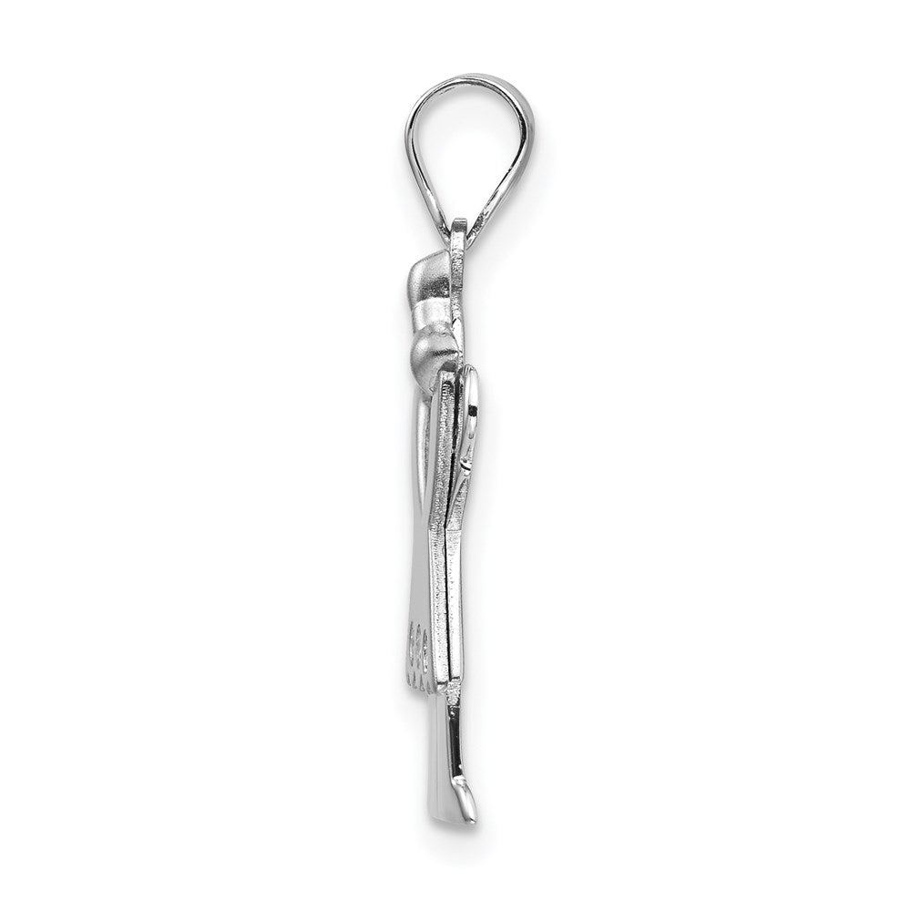 14k White Gold A Diamond kid pendant