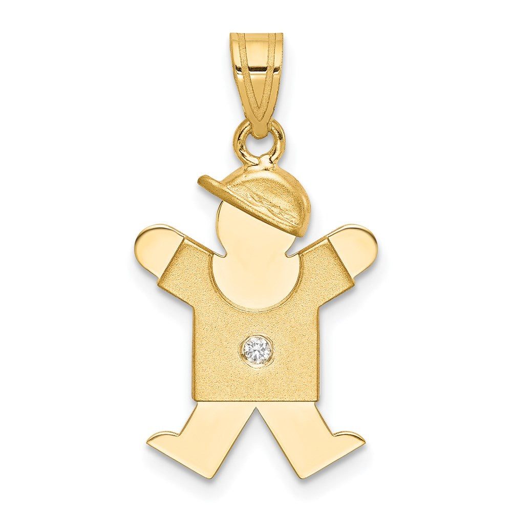 14k AAA Diamond kid pendant