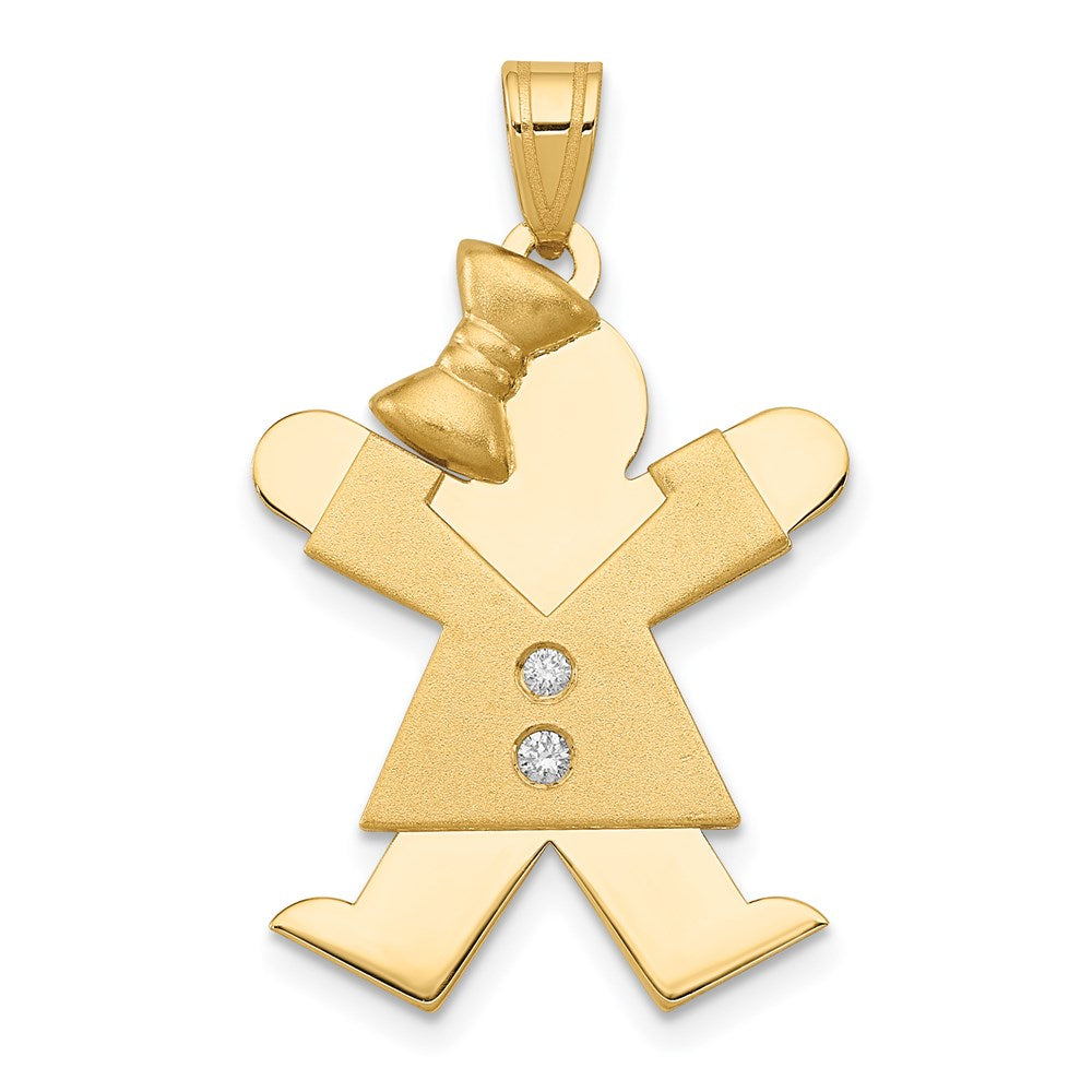 14k AAA Diamond kid pendant