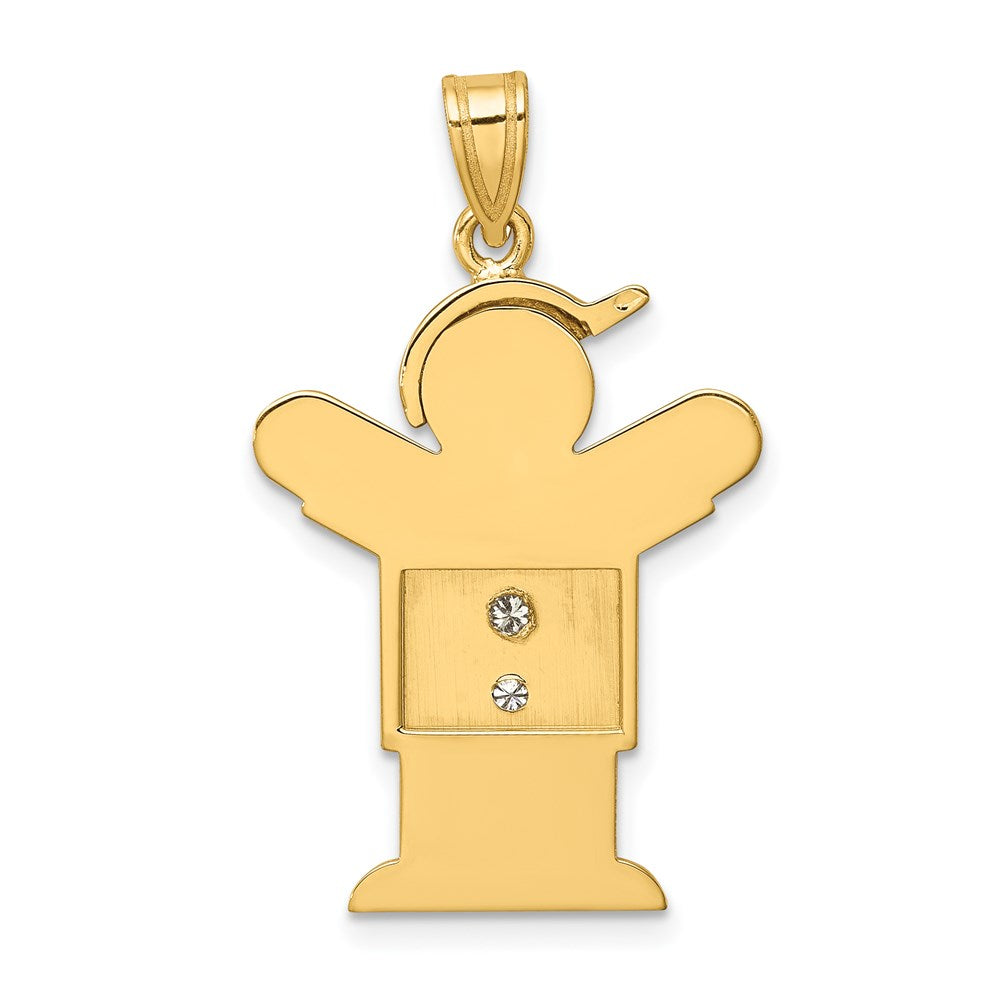 14k A Diamond kid pendant