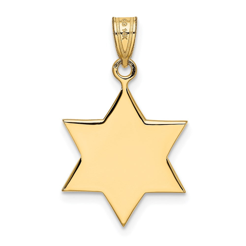 14k Yellow Gold Star of David Pendant