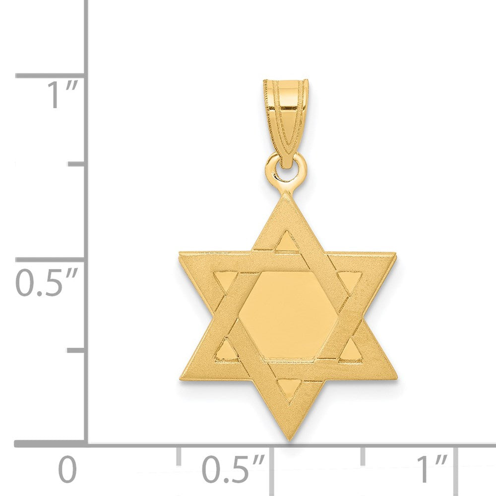 14k Yellow Gold Star of David Pendant