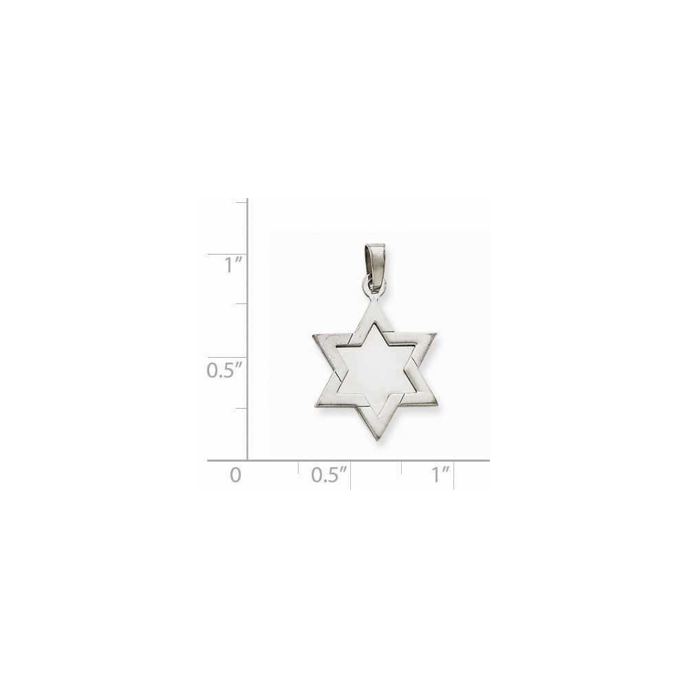 14k White Gold Star of David Pendant