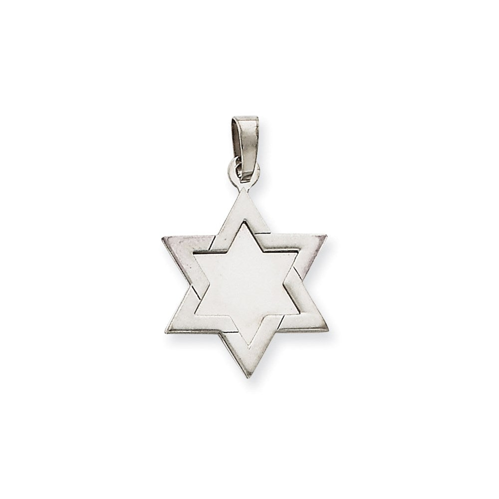 14k White Gold Star of David Pendant