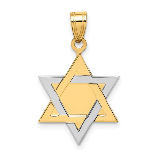 14k Two-tone Gold Two-tone Gold Star Of David Pendant