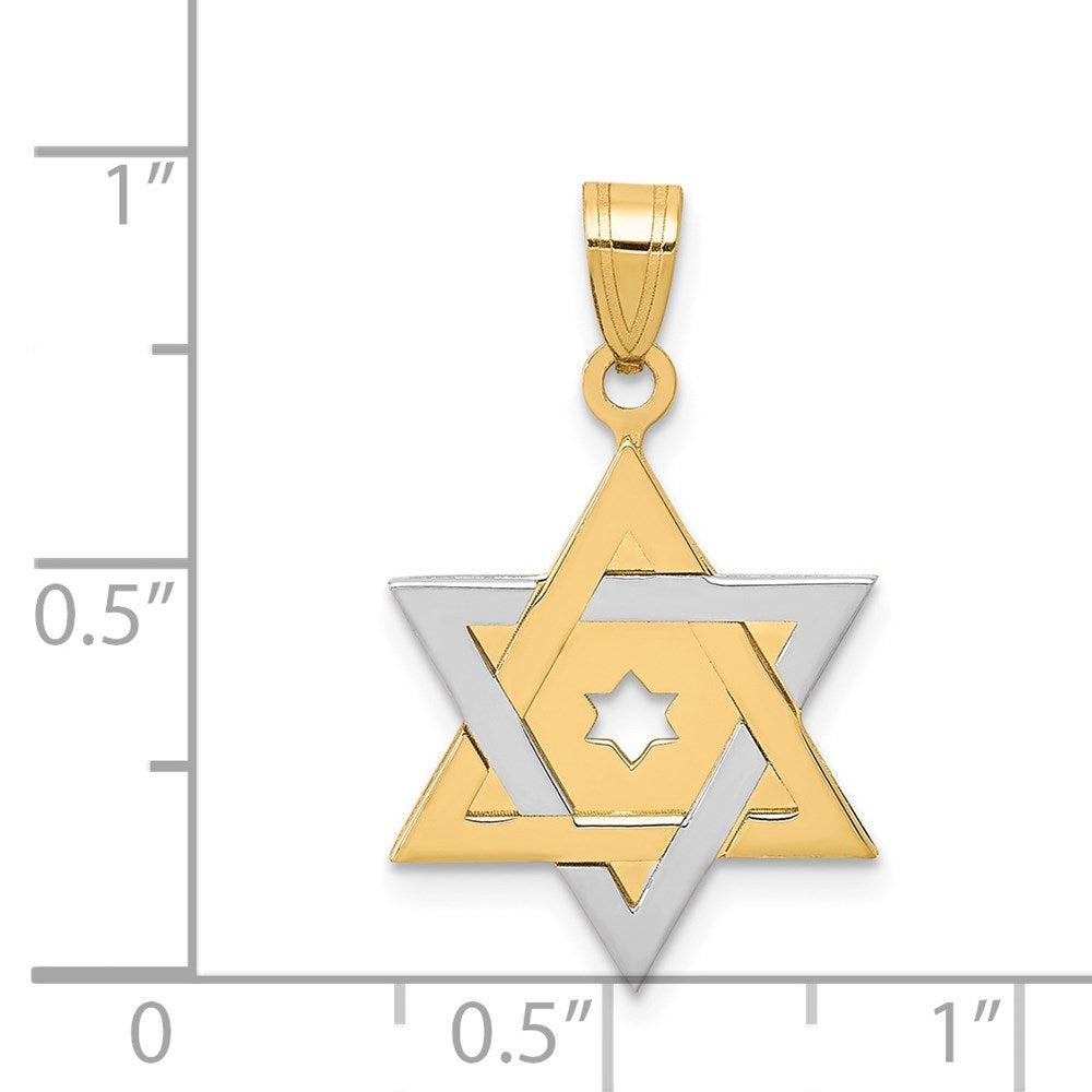 14k Two-tone Gold Two-tone Gold Star Of David Pendant