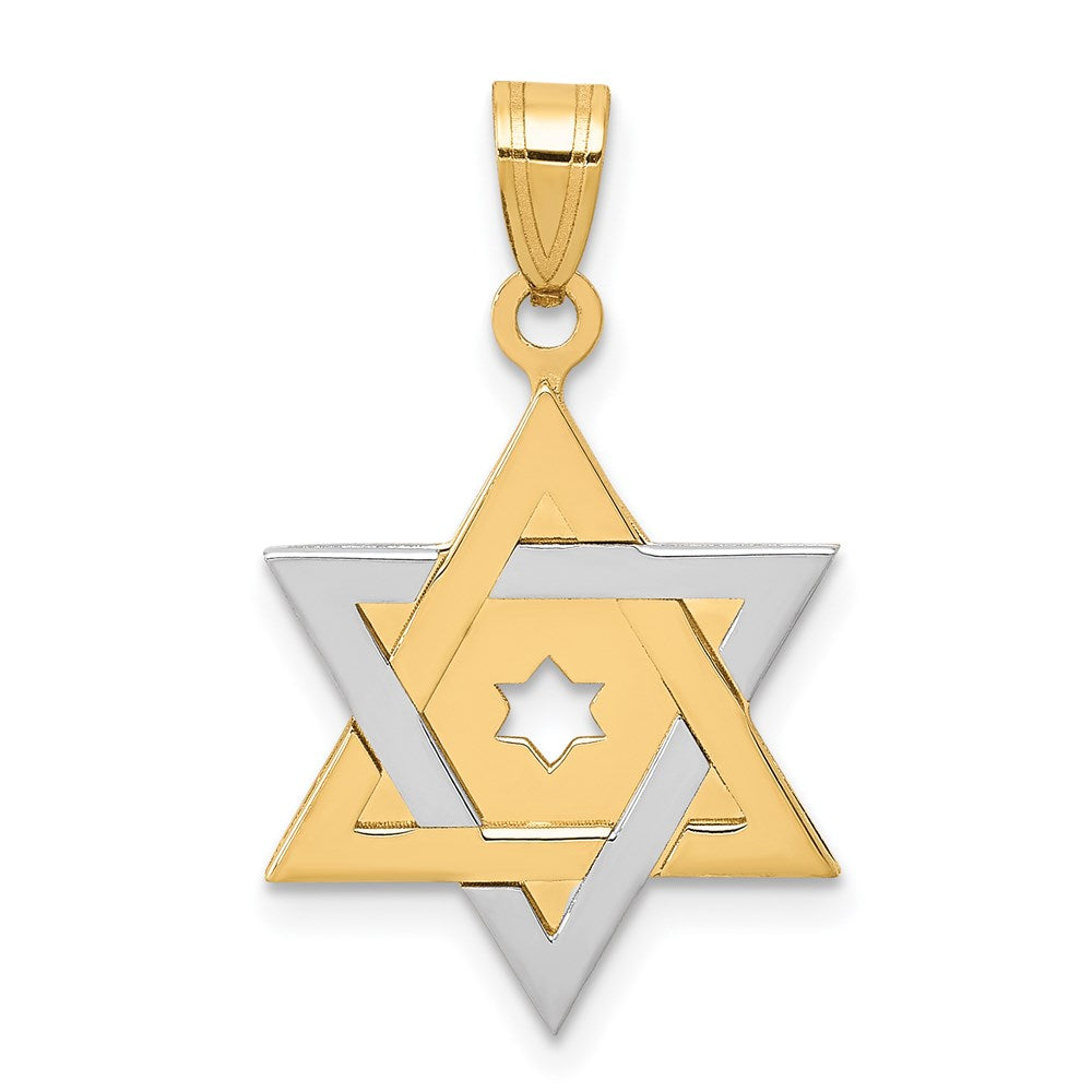 14k Two-tone Gold Two-tone Gold Star Of David Pendant