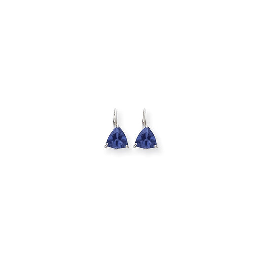 14k White Gold 7mm Tanzanite leverback earring