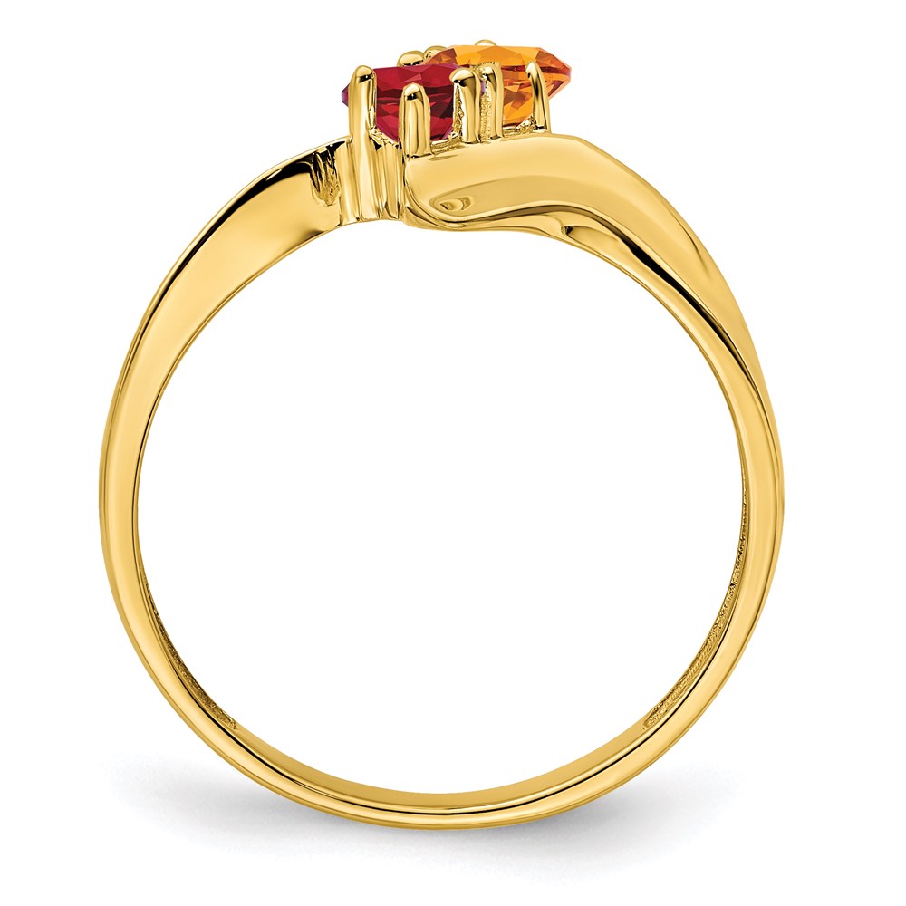 10K Yellow Gold Synthetic Family Jewelry Ring