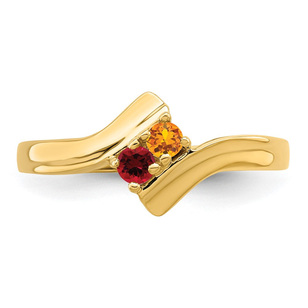 10K Yellow Gold Synthetic Family Jewelry Ring