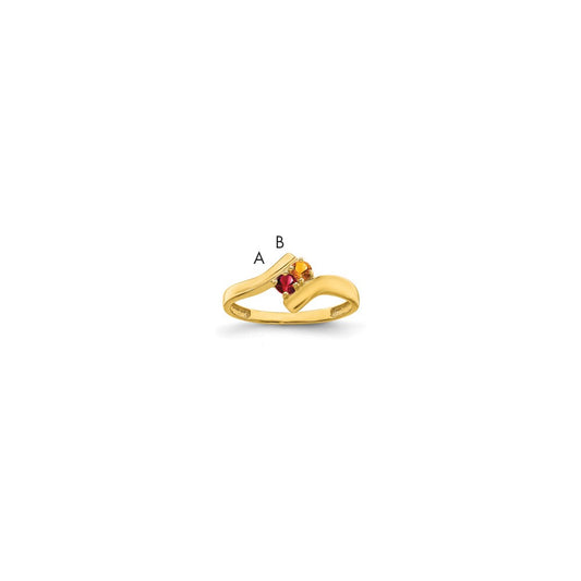 10K Yellow Gold Synthetic Family Jewelry Ring