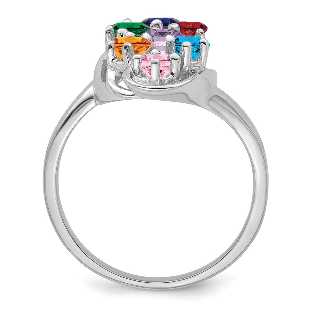 14K White Gold Synthetic Family jewelry ring