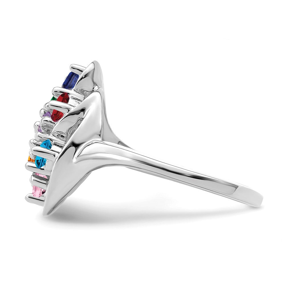 14K White Gold Synthetic Family jewelry ring