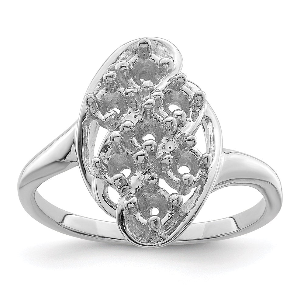 14K White Gold Synthetic Family jewelry ring