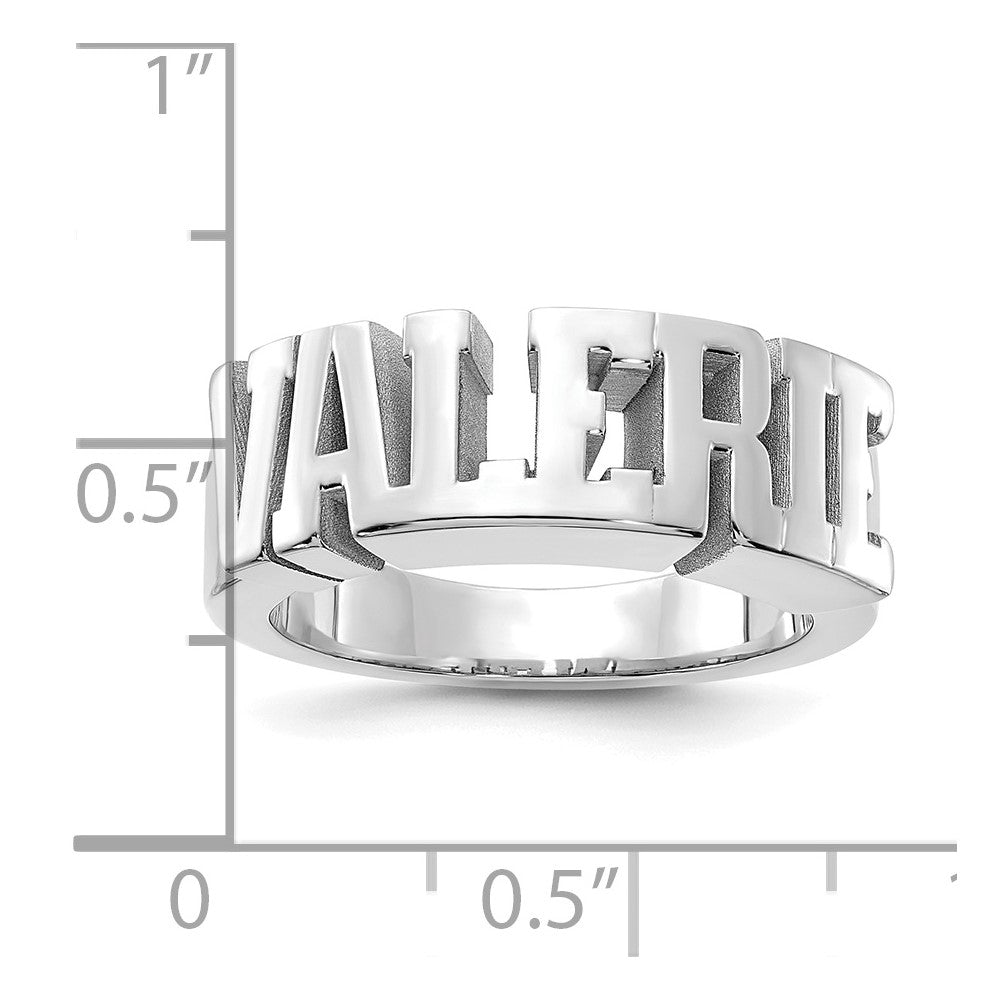 14K White Gold Polished Personalized Name Ring