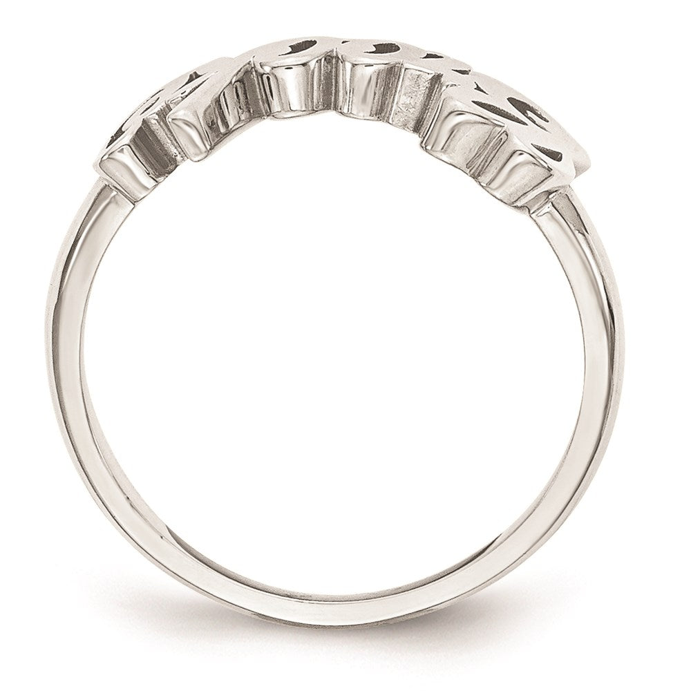 14K White Gold Polished Name Ring