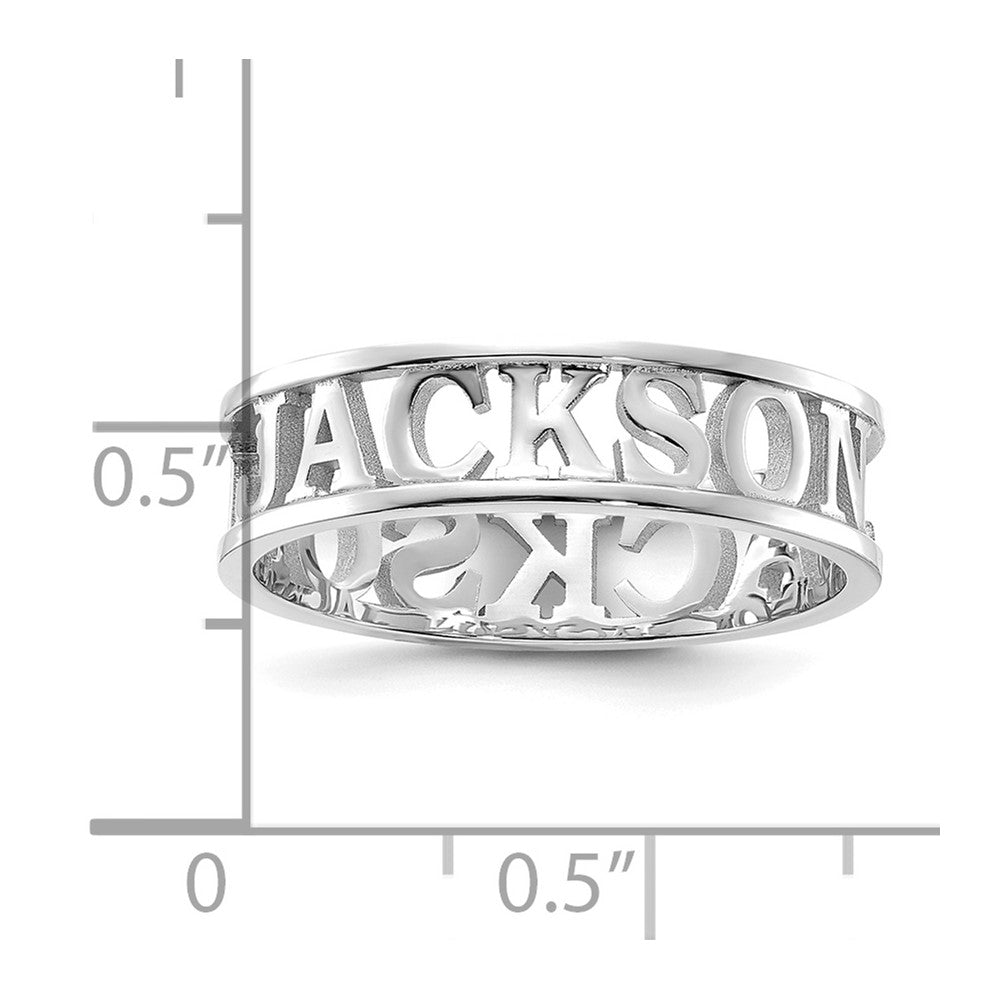 14K White Gold Polished Personalized Name Ring