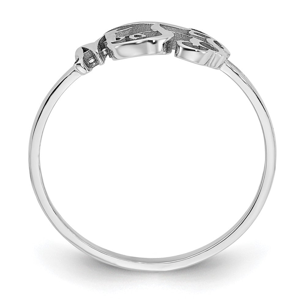 14K White Gold Polished Monogram Ring