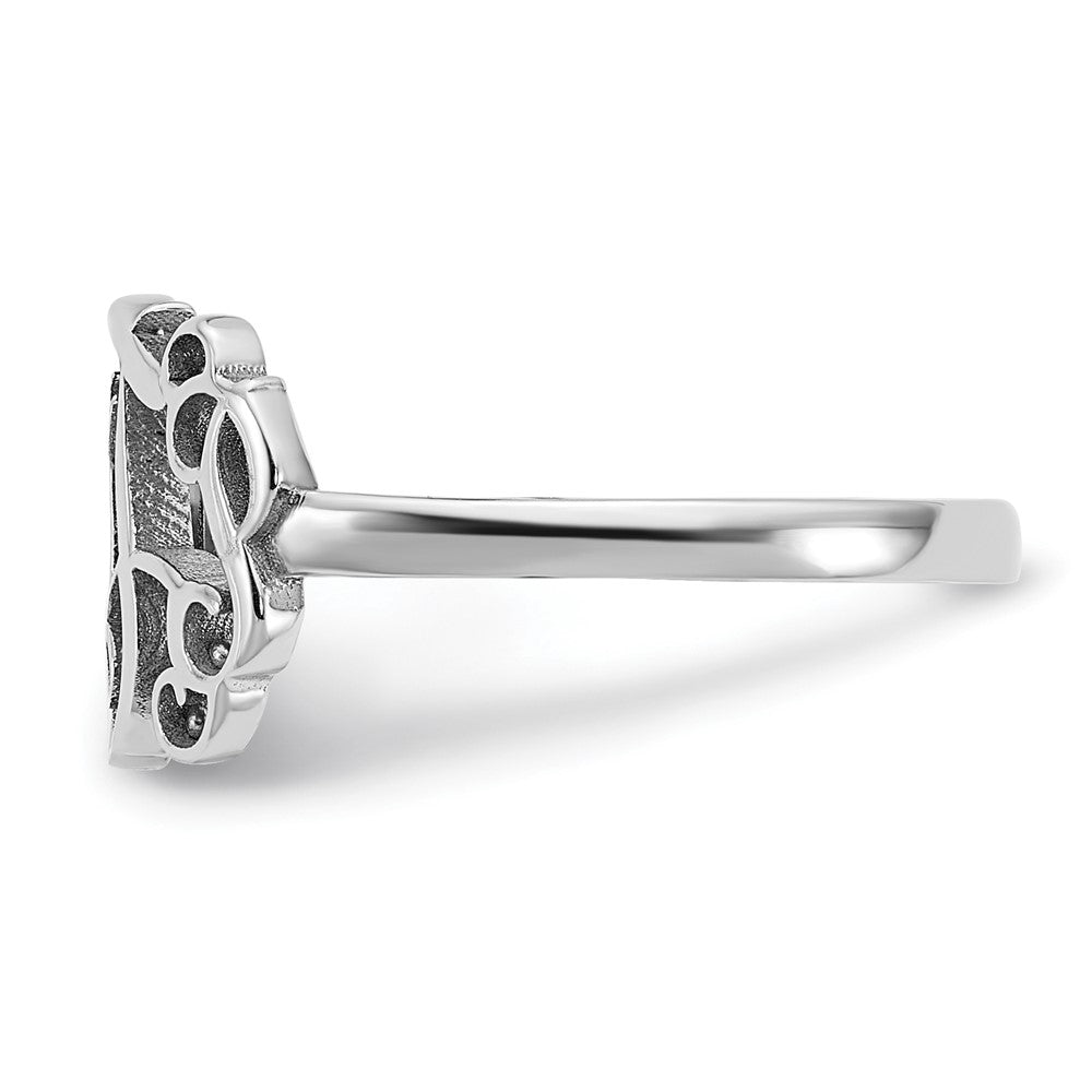 14K White Gold Polished Monogram Ring