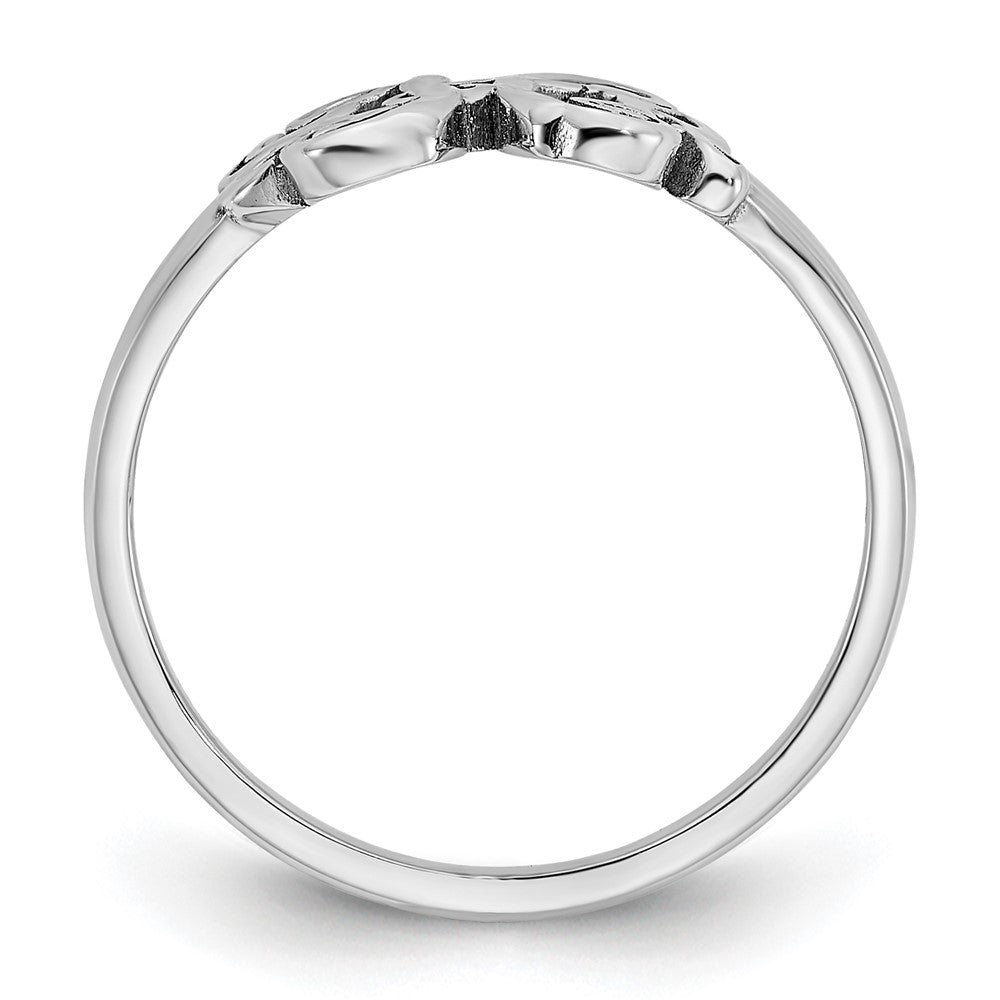 14K White Gold Polished Monogram Ring