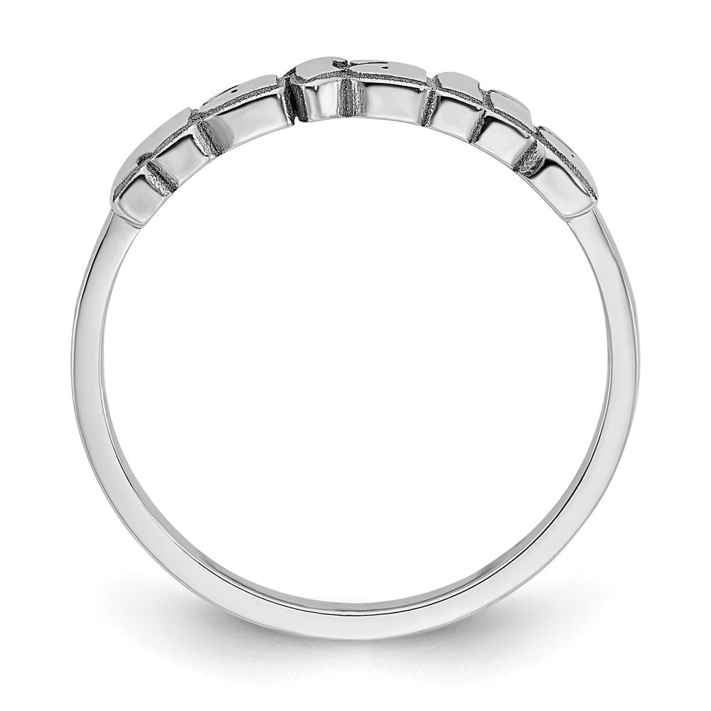 14K White Gold Polished Personalized Name Ring