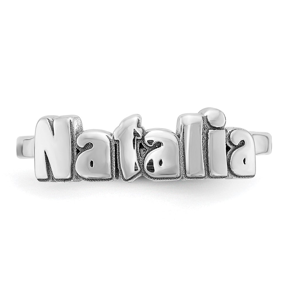 14K White Gold Polished Personalized Name Ring