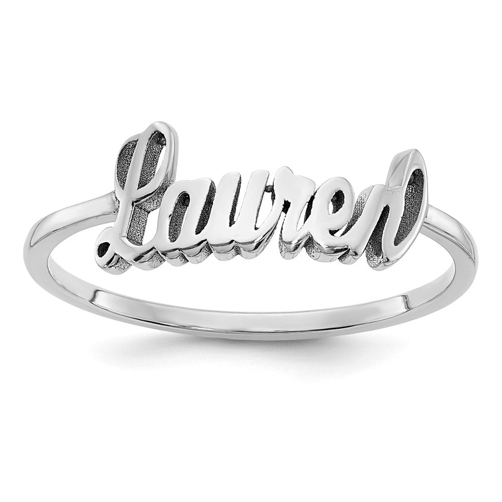 14K White Gold Polished Personalized Ring