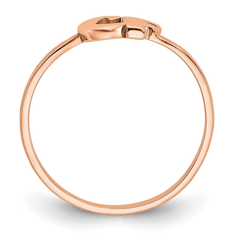 14K Rose Gold Double Initial Script or Block Font Ring