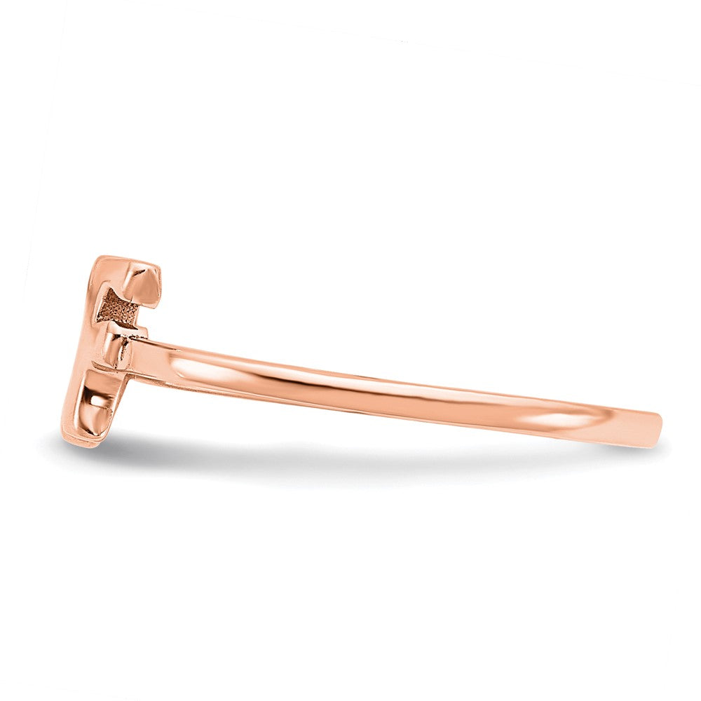 14K Rose Gold Double Initial Script or Block Font Ring