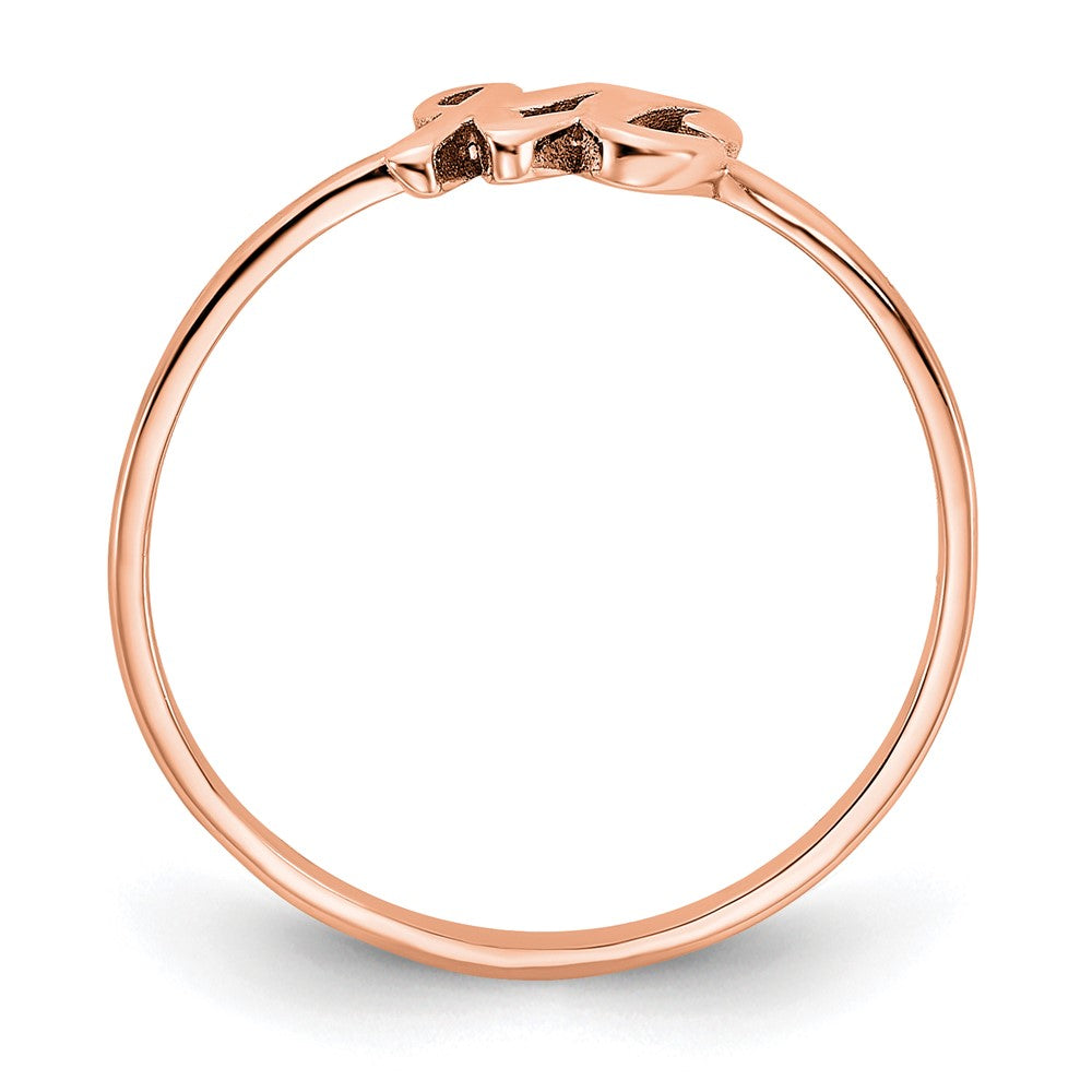 14K Rose Gold Initial Script or Block Font Ring