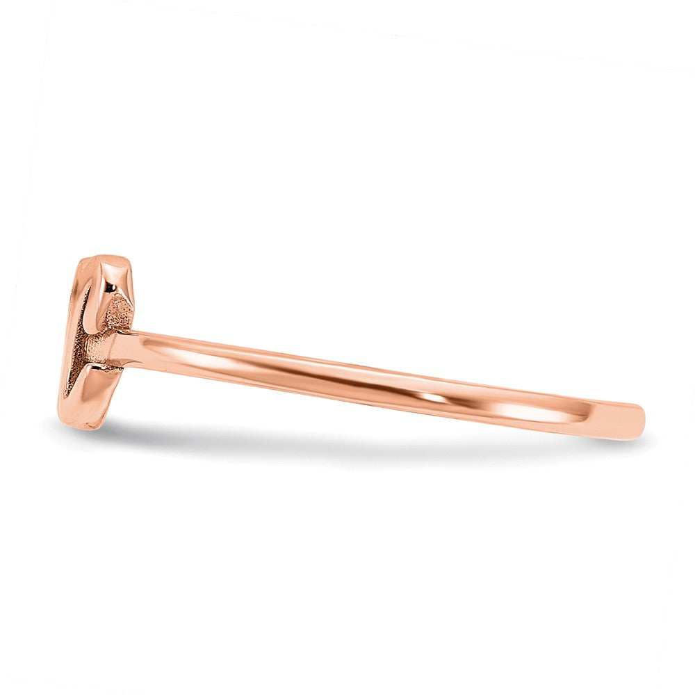 14K Rose Gold Initial Script or Block Font Ring