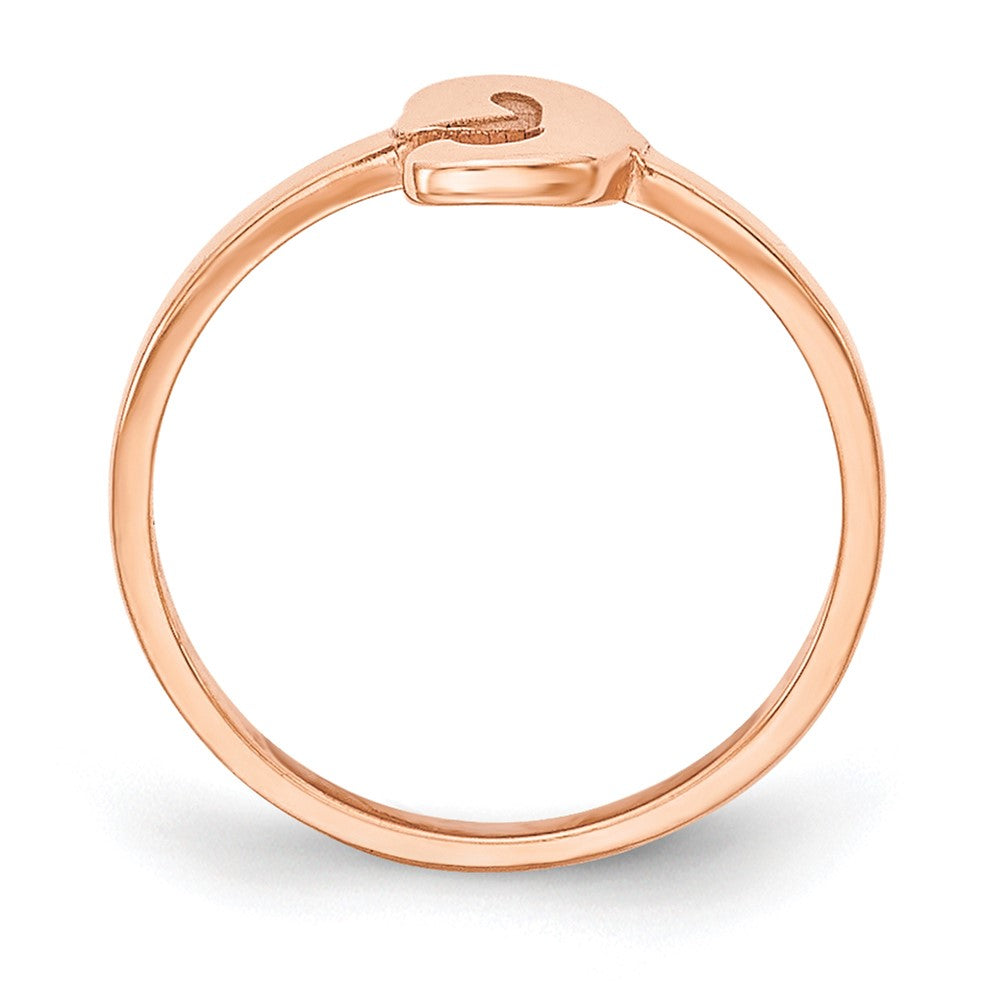 14K Rose Gold Initial Script or Block Font Ring