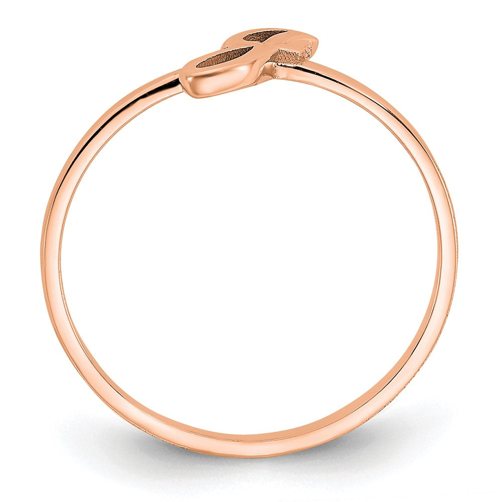 14K Rose Gold Initial Script or Block Font Ring