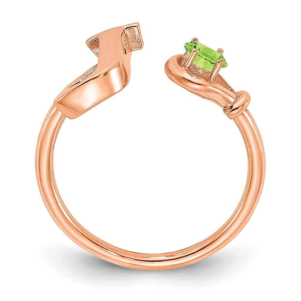 14K Rose Gold Letter J with Birthstone Ring