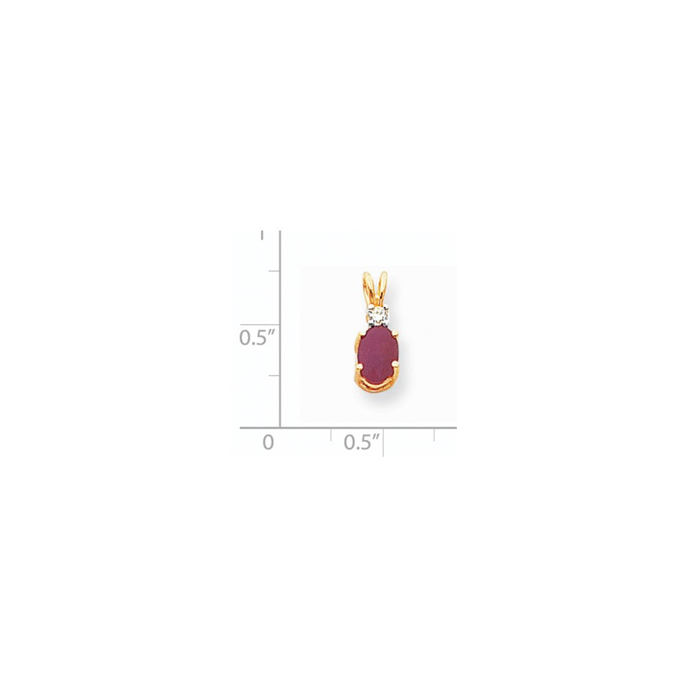 14K Yellow Gold Ruby Real Diamond pendant