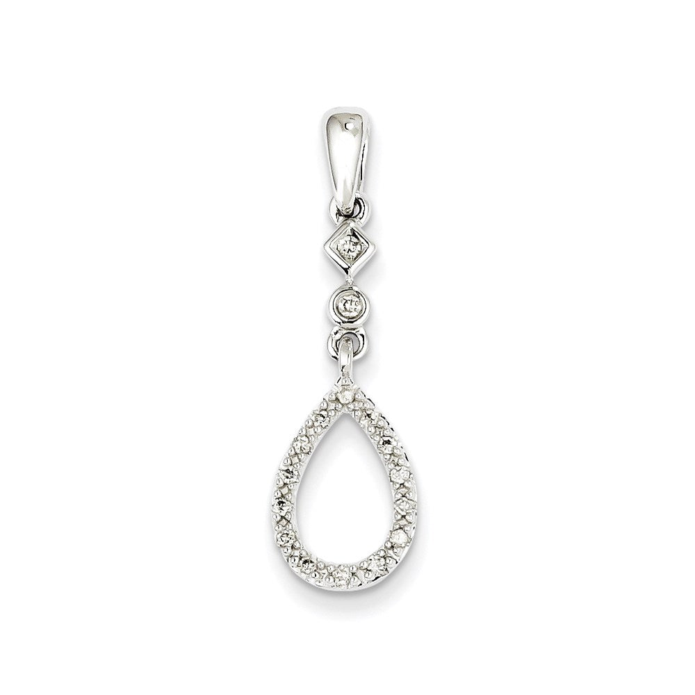 14k White Gold Vintage Real Diamond Pendant