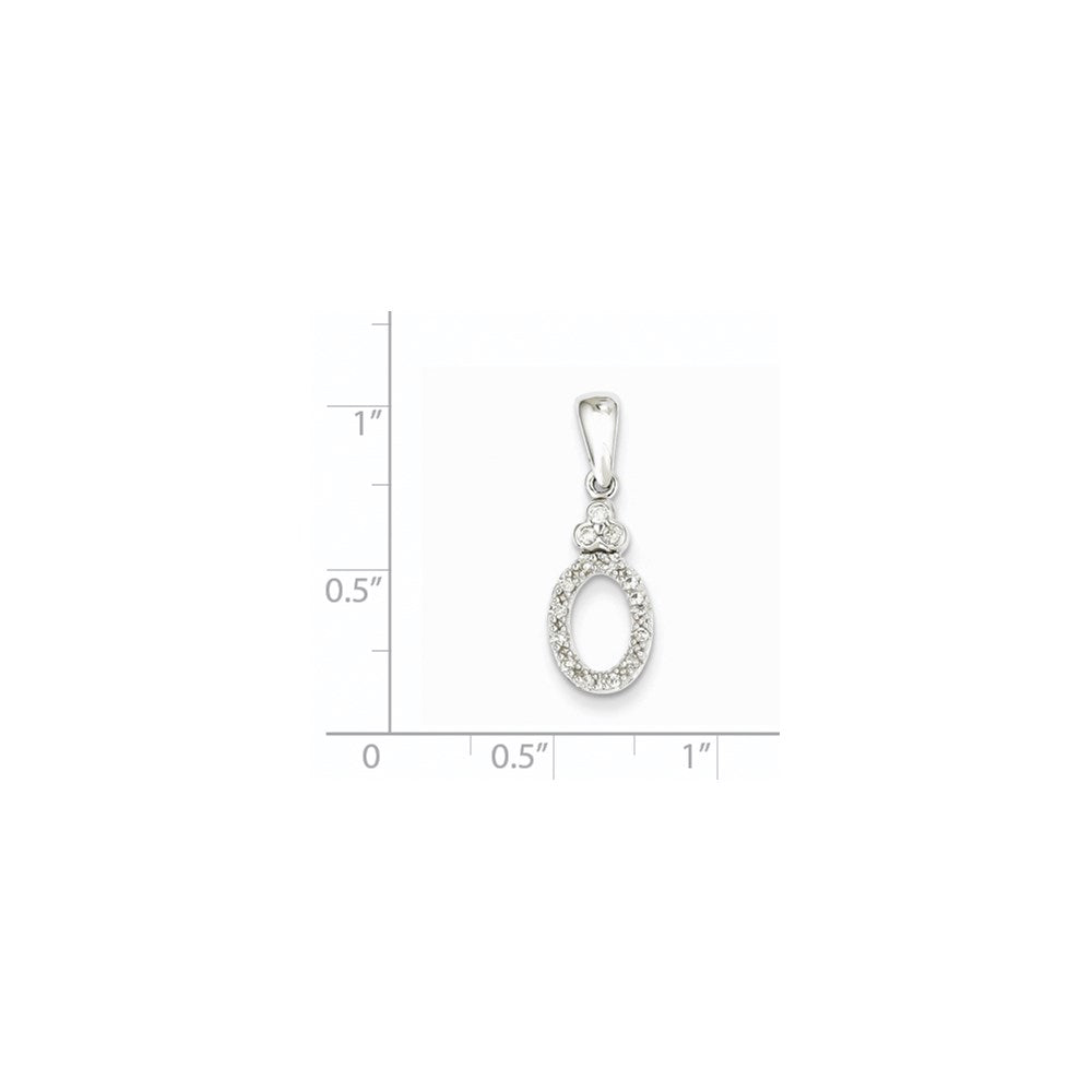 14k White Gold Vintage Real Diamond Pendant