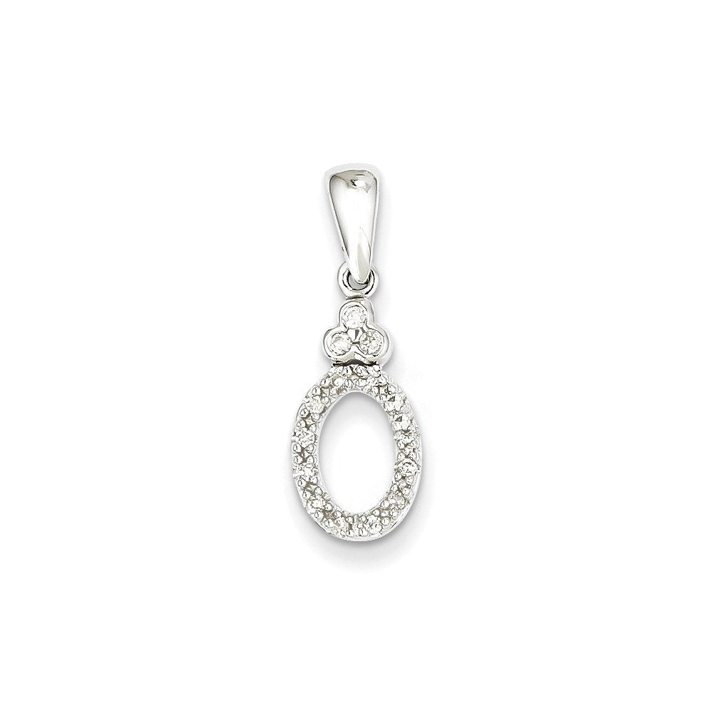 14k White Gold Vintage Real Diamond Pendant