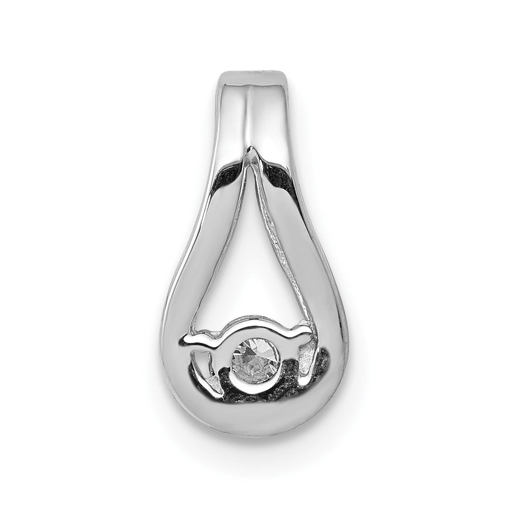 14k White Gold 2.8mm AA Diamond Teardrop Shape Slide Pendant