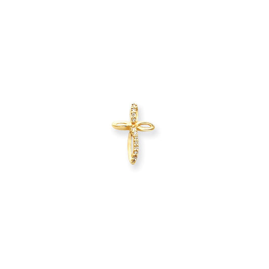 14k VS Diamond cross pendant