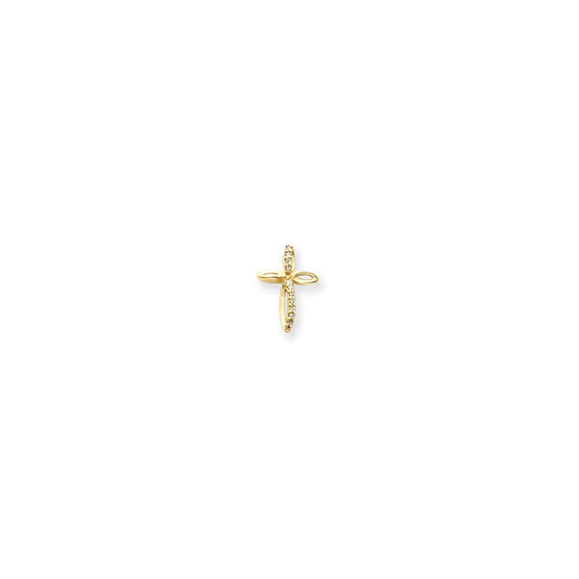 14k AAA Diamond cross pendant