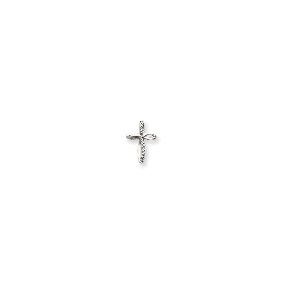 14k White Gold AAA Diamond cross pendant