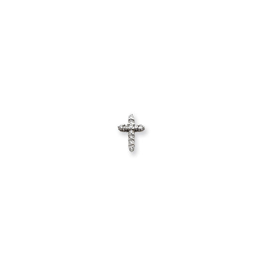 14k White Gold VS Diamond cross pendant